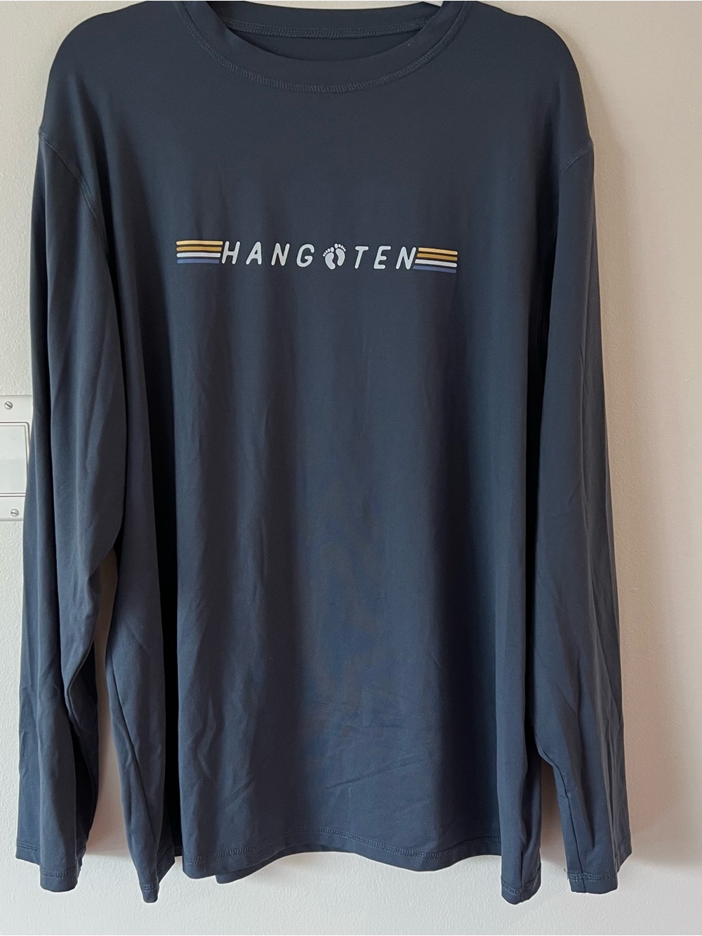Hang Ten Sun High Performance UPF 50+ Long Sleeve Tee Navy Mens XL Outdoor Beach